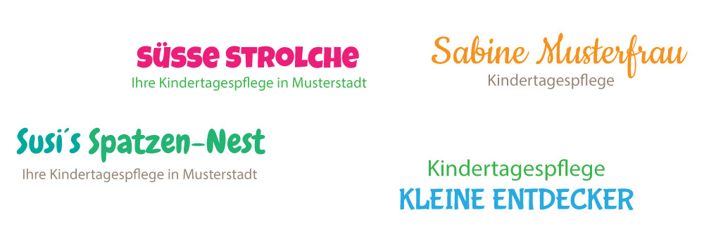 Einfach das eigene Logo für die Webseite gestalten Vorschau verschiedener Logos