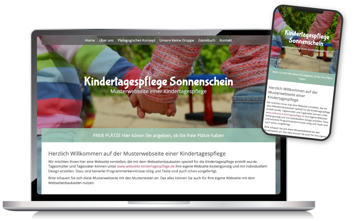 Musterwebseite – Kindertagespflege Design 1