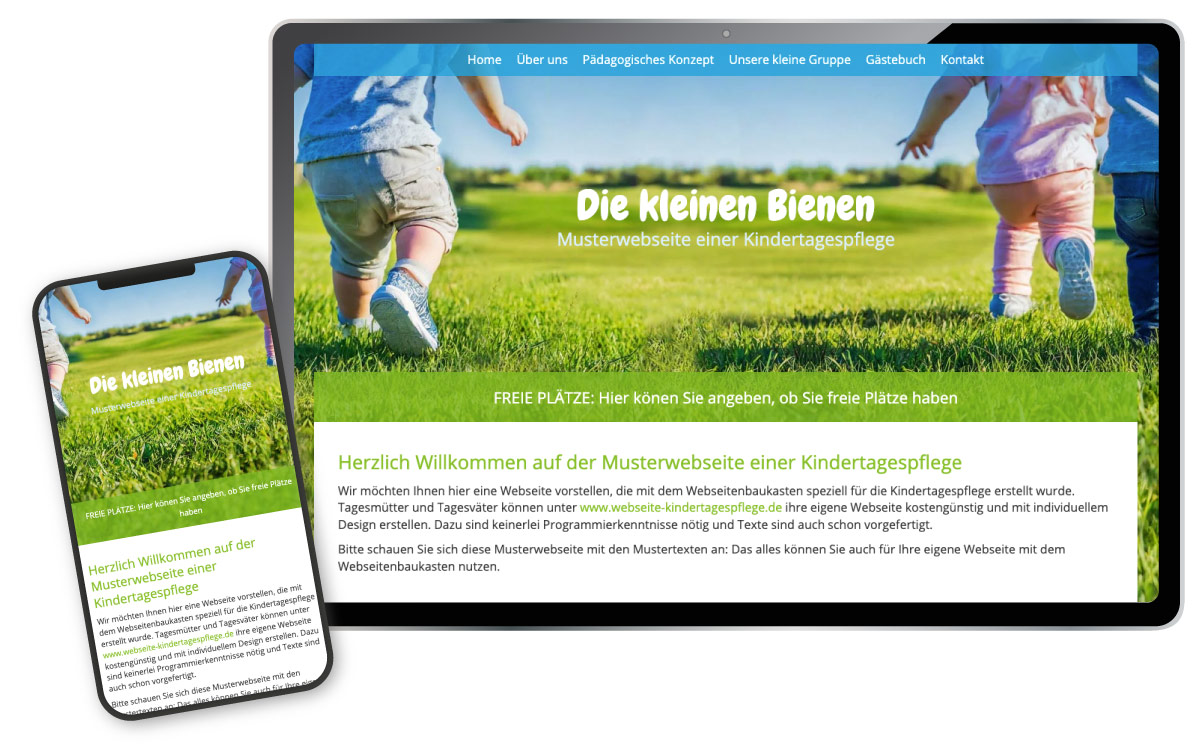 Musterwebseite – Kindertagespflege Design 2