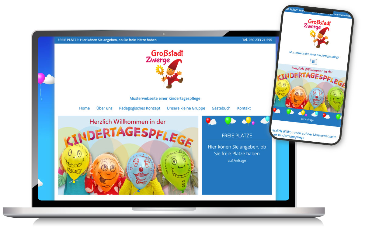 Musterwebseite – Kindertagespflege Design 3