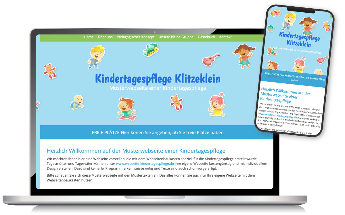 Musterwebseite – Kindertagespflege Design 5