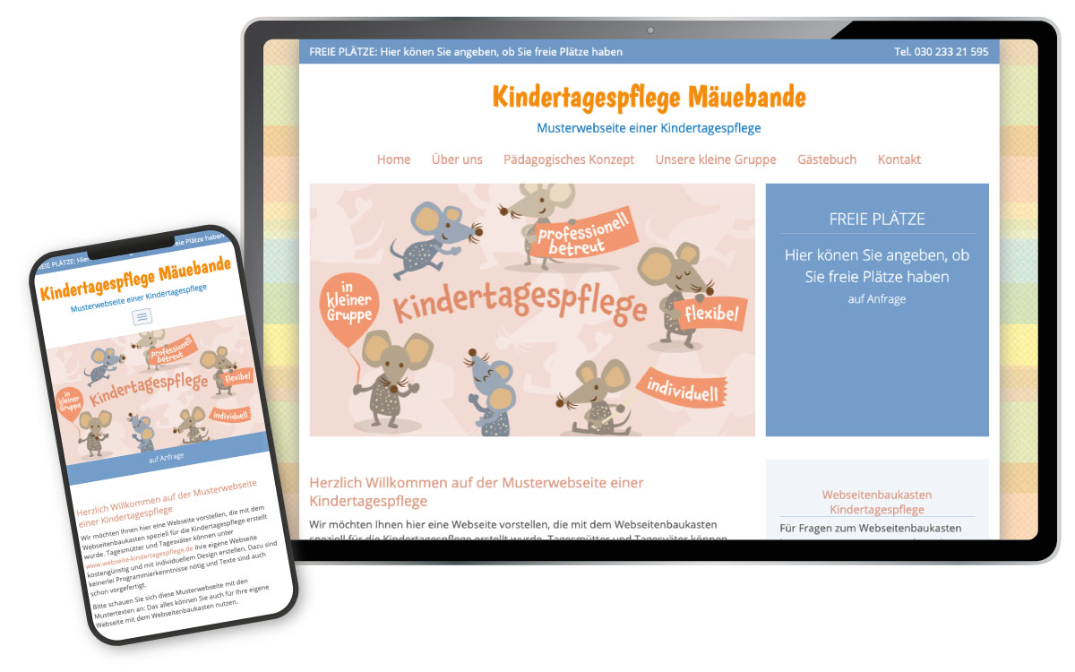 Musterwebseite – Kindertagespflege Design 6